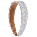 Denim Weave Headband with Stones