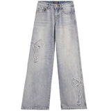 Distressed Bow Denim