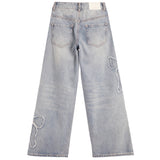 Distressed Bow Denim