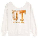 Texas Distressed Off Shoulder Sweatshirt