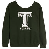 Tulane Distressed Initial Off Shoulder