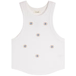 All Over Evil Eye Embroidered Tank Top - Denny's
