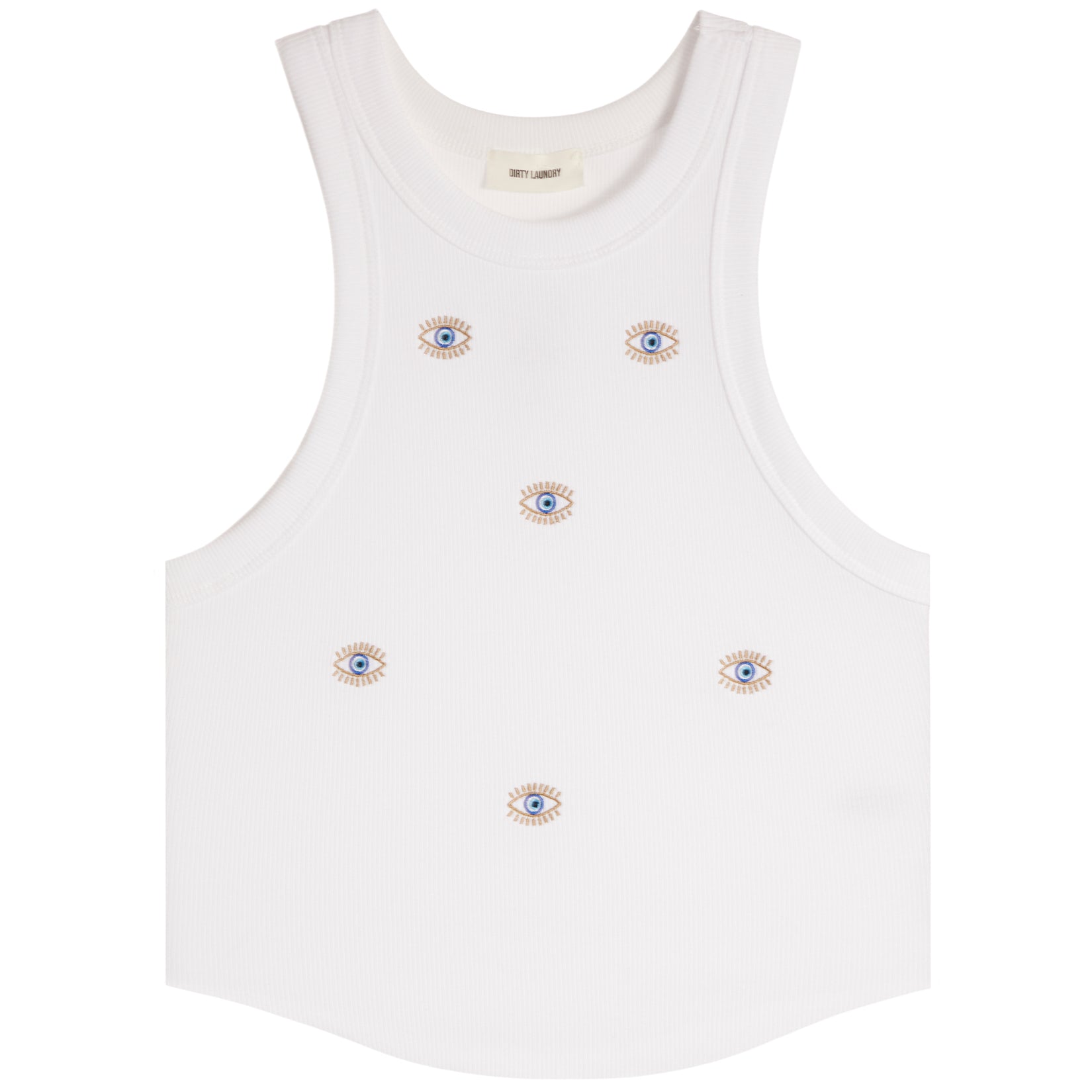 All Over Evil Eye Embroidered Tank Top - Denny's