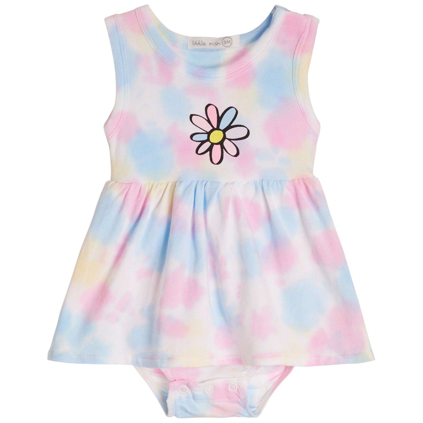 Tie Dye Flower Onesie Dress - Denny's