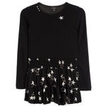 Rib Top Star Print Bottom Dress - Denny's