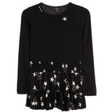 Rib Top Star Print Bottom Dress - Denny's