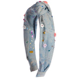 Splatter and Daisy Denim Headband - Denny's