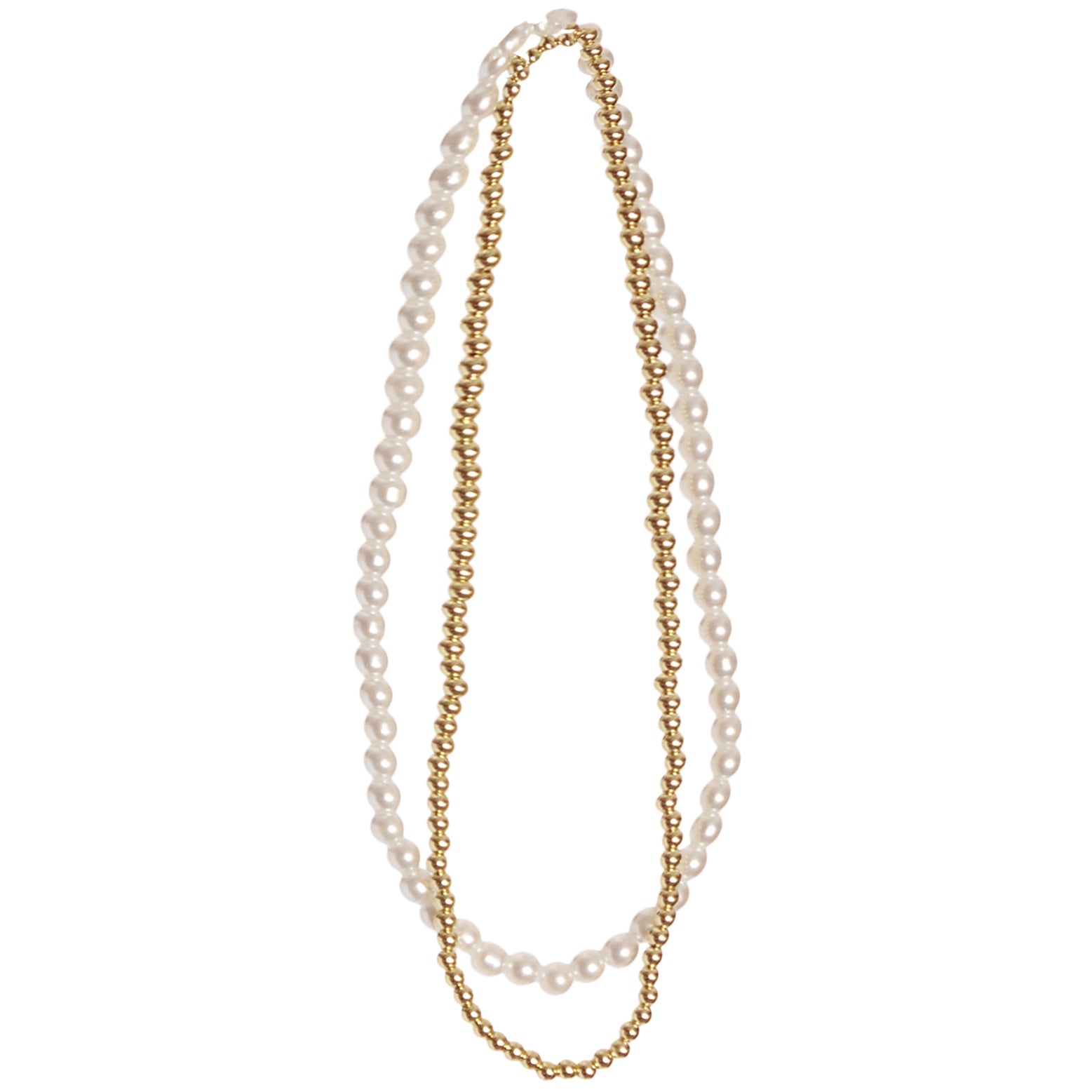 Pearl and Bead Double Stack Necklace - Denny's