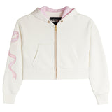 Dylan Coquette Bow Crop Zip Hoodie - Denny's