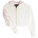 Dylan Coquette Bow Crop Zip Hoodie - Denny's