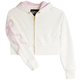 Dylan Coquette Bow Crop Zip Hoodie - Denny's