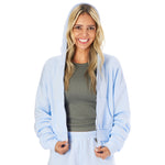 Dylan Solid Crop Zip Hoodie - Denny's