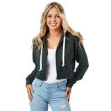 Dylan Solid Crop Zip Hoodie - Denny's