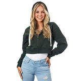 Dylan Solid Crop Zip Hoodie - Denny's