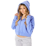 Dylan Solid Crop Zip Hoodie