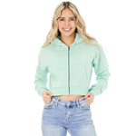 Dylan Solid Crop Zip Hoodie - Denny's