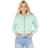 Dylan Solid Crop Zip Hoodie - Denny's