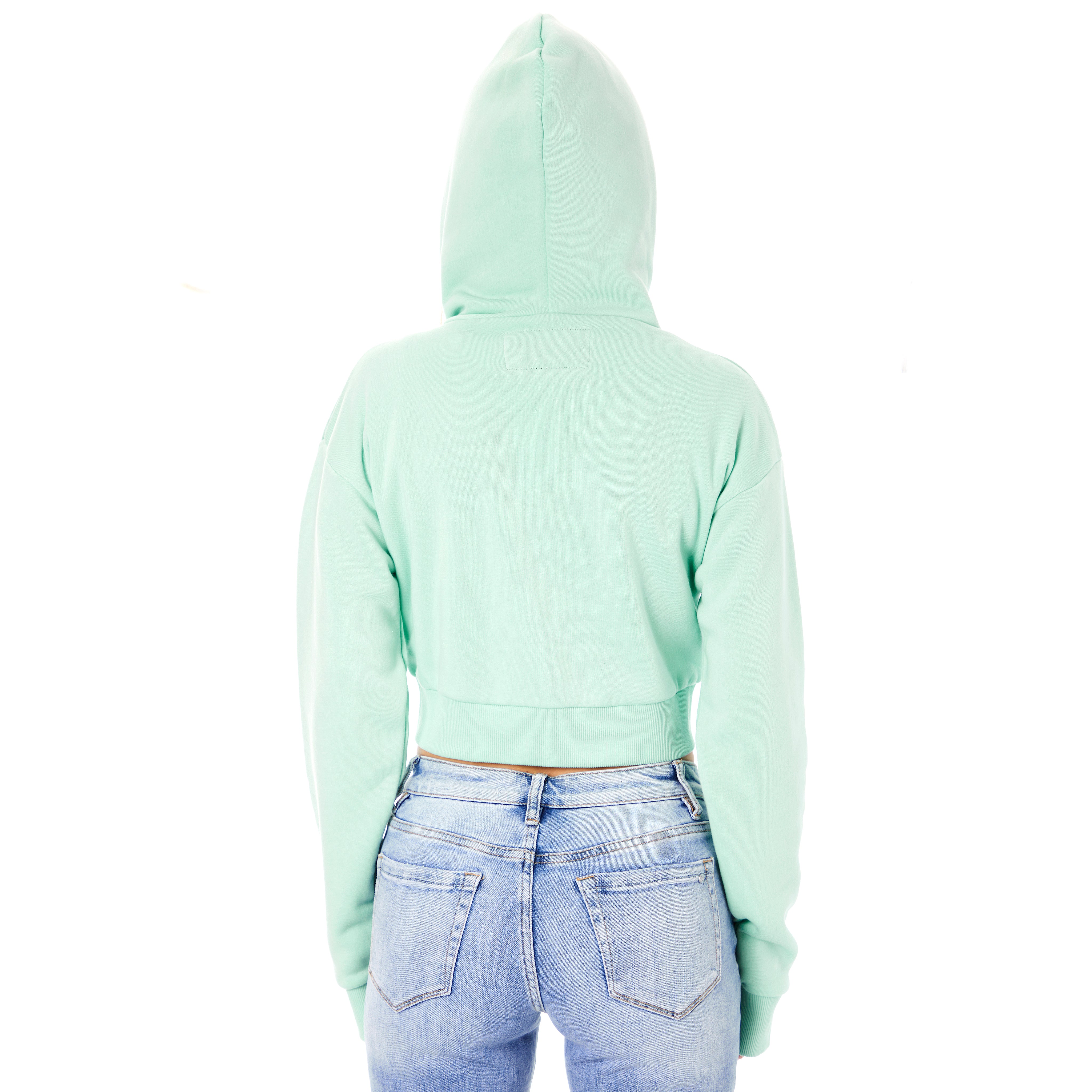 Dylan Solid Crop Zip Hoodie - Denny's