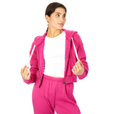 Dylan Solid Crop Zip Hoodie - Denny's