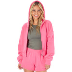 Dylan Solid Crop Zip Hoodie - Denny's
