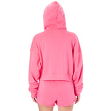 Dylan Solid Crop Zip Hoodie - Denny's