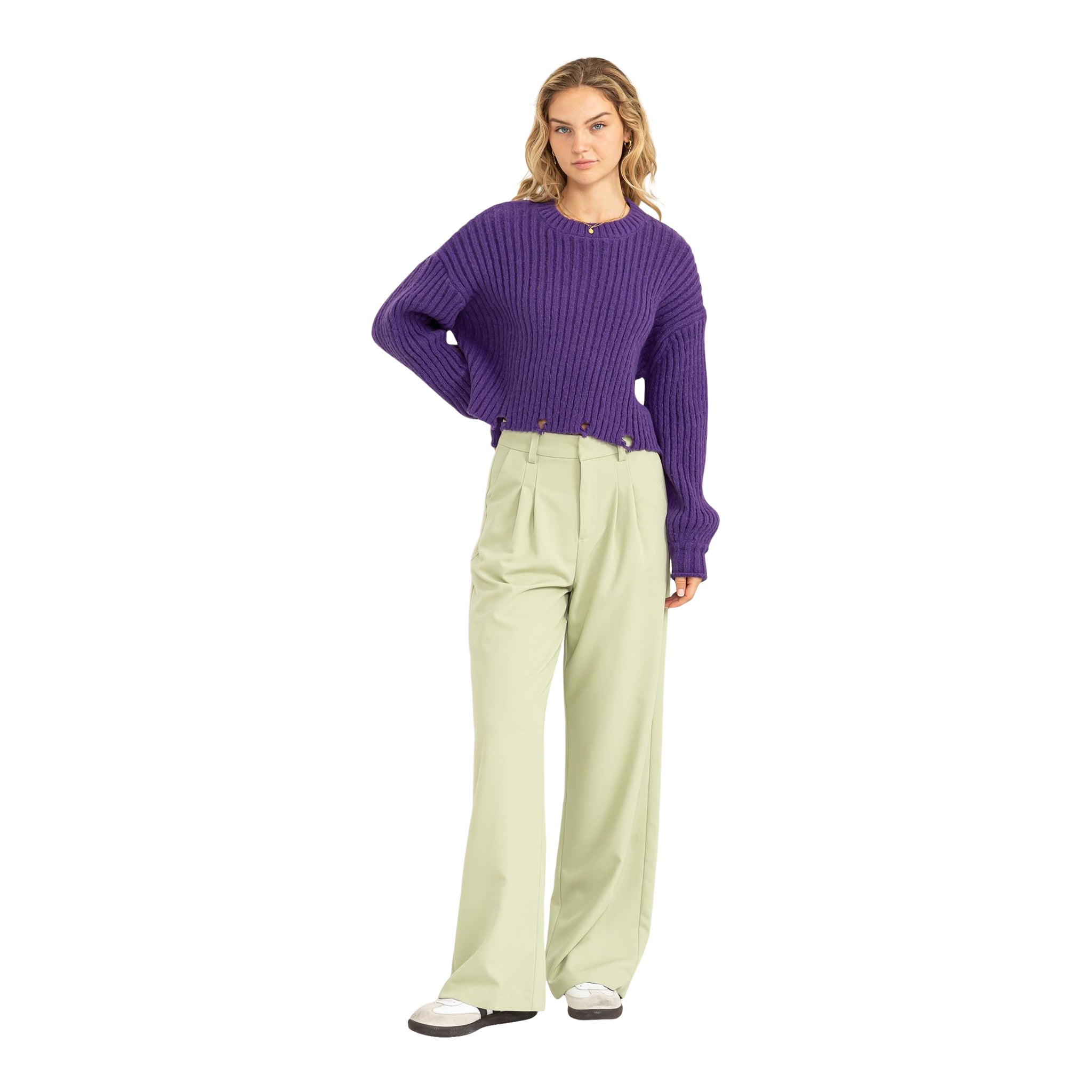 Ripped Hem Sweater - Denny's