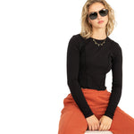 Long Sleeve Seamed Top - Denny's