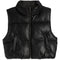 Pleather Cropped Puffer Vest - Denny's