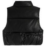 Pleather Cropped Puffer Vest - Denny's