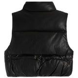 Pleather Cropped Puffer Vest - Denny's