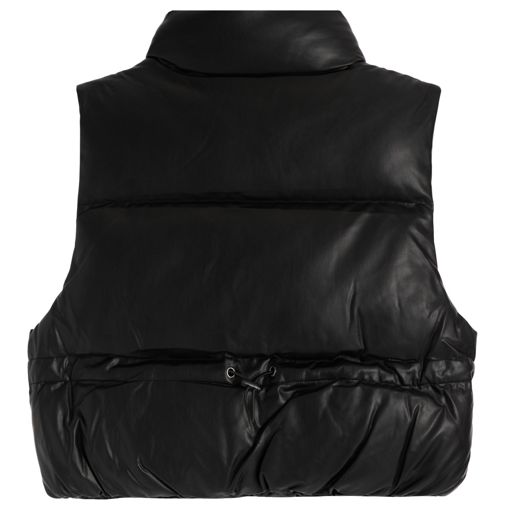 Pleather Cropped Puffer Vest - Denny's