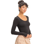 Long Sleeve Scoop Neck Top - Denny's