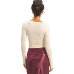 Long Sleeve Scoop Neck Top - Denny's