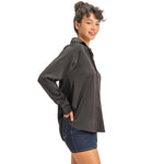 Satin Button Down - Denny's