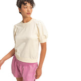 Short Sleeve Puff Sleeve Sweatshirt