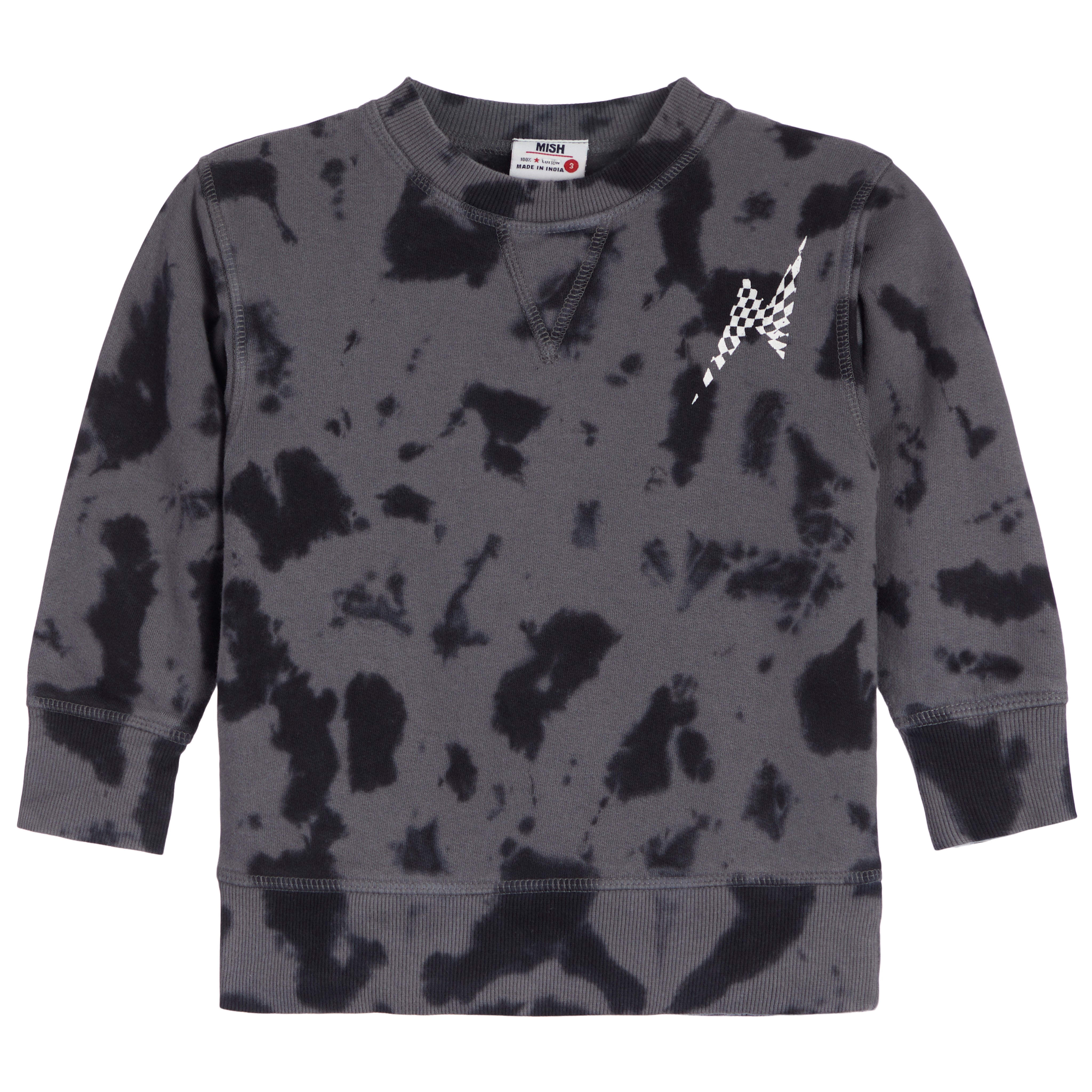 Checker Bolt Tie Dye Sweatshirt - Denny's