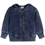 Distressed Denim Zip Hoodie - Denny's