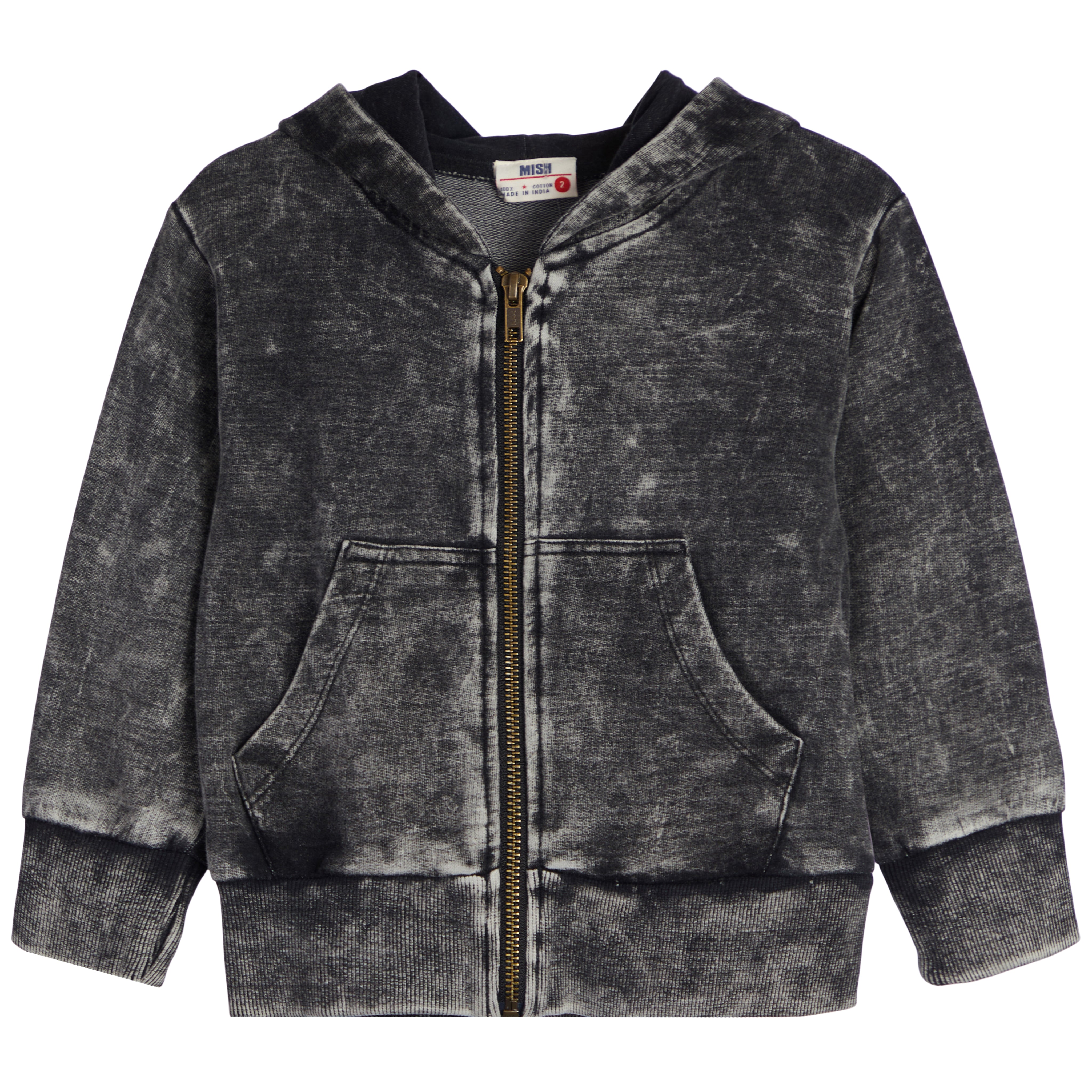 Distressed Denim Zip Hoodie - Denny's