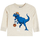 NY Dino Basketball Long Sleeve Tee With Patch - Denny's