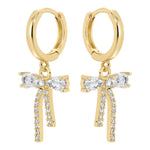 CZ Bow Huggie Earrings - Denny's