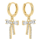 CZ Bow Huggie Earrings - Denny's
