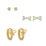 Multi Bow 3pk Earring Set