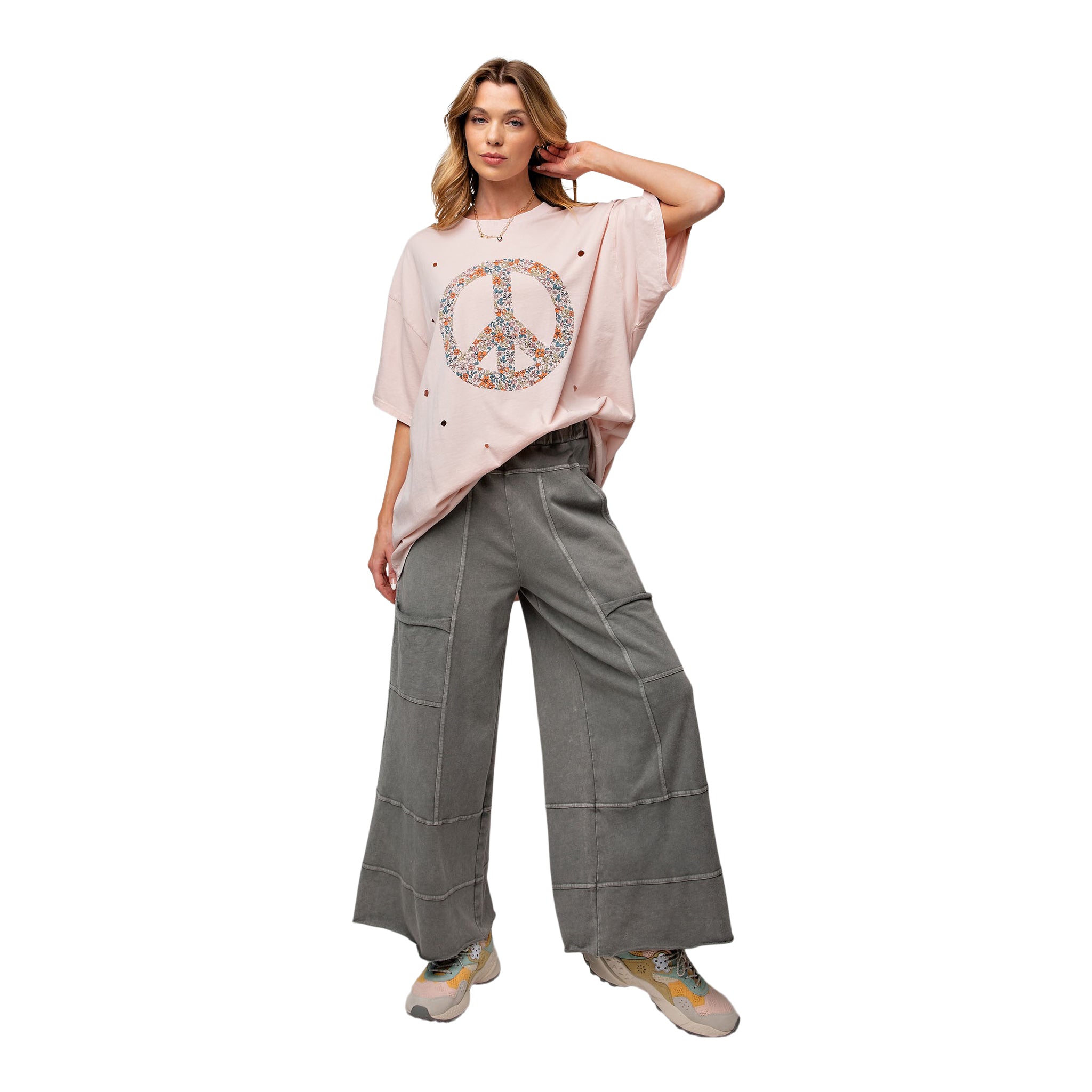 Mineral Wash Wide Leg Sweatpant - Denny's
