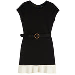 Elle Dress With Cream Ruffle - Denny's