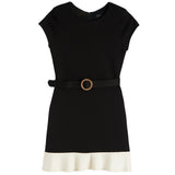 Elle Dress With Cream Ruffle - Denny's