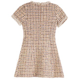 Cap Sleeve Boucle Multi Sequiin Dress