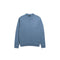 a light blue crewneck knit sweater