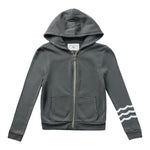 Waves Zip Hoodie In Storm Grey - Denny's