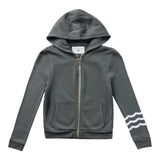 Waves Zip Hoodie In Storm Grey - Denny's
