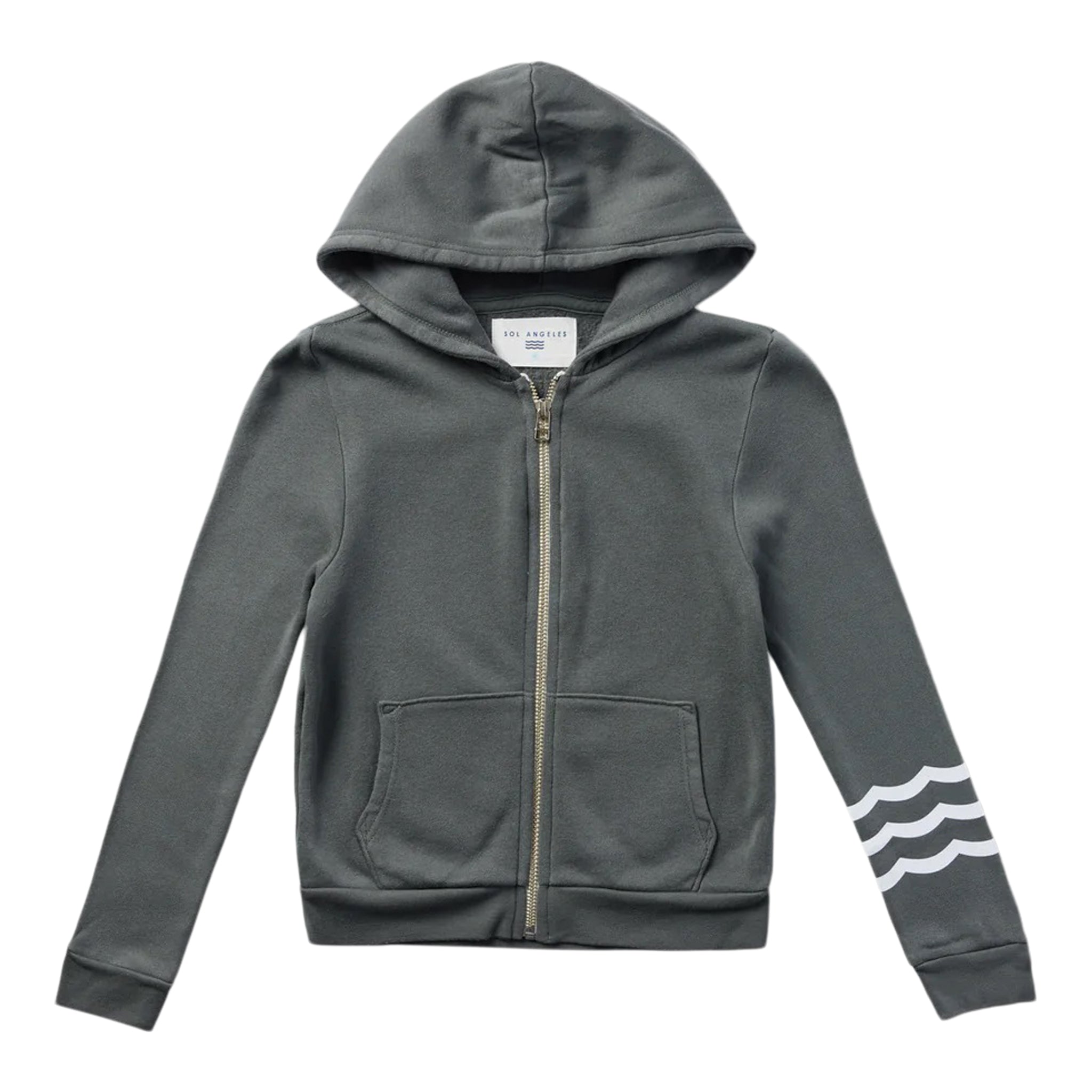Waves Zip Hoodie In Storm Grey - Denny's